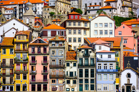 Porto, Portugal old buildings.