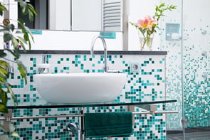 Interior of modern domestic bathroom