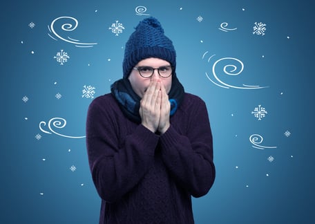 Young hipster frozen boy with doodled snowflakes and windy concept-1